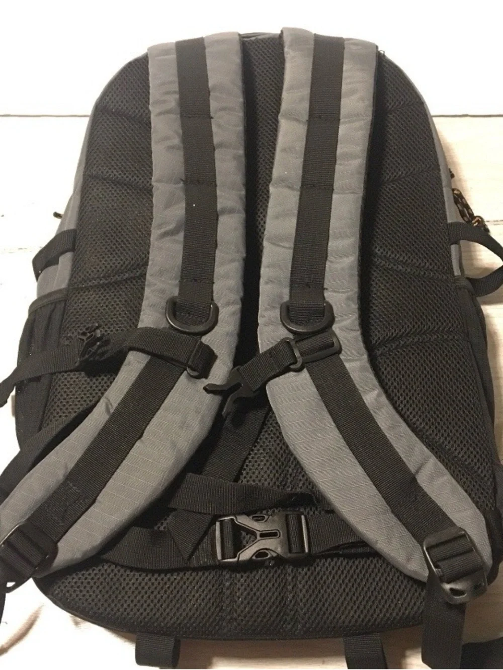 Highland Outdoor Hiking Camping Backpack Daypack Black Gray Bungee Cord Pockets